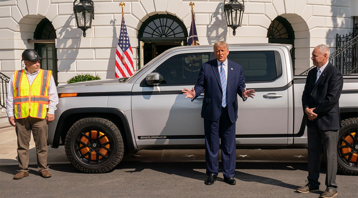Endurance pickup truck at White House