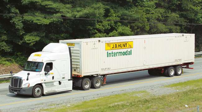 J.B. Hunt intermodal tractor-trailer