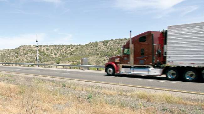 Truck on Interstate 10 in Arizona