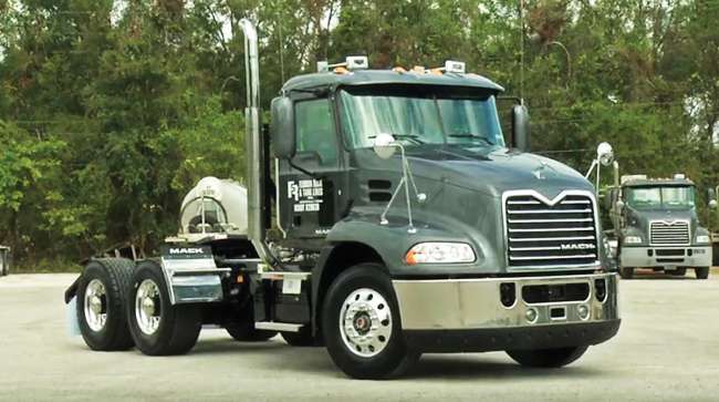 A Patriot Transportation's Florida Rock & Tank Lines truck.