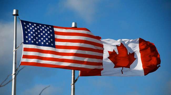 Canada and U.S. flags
