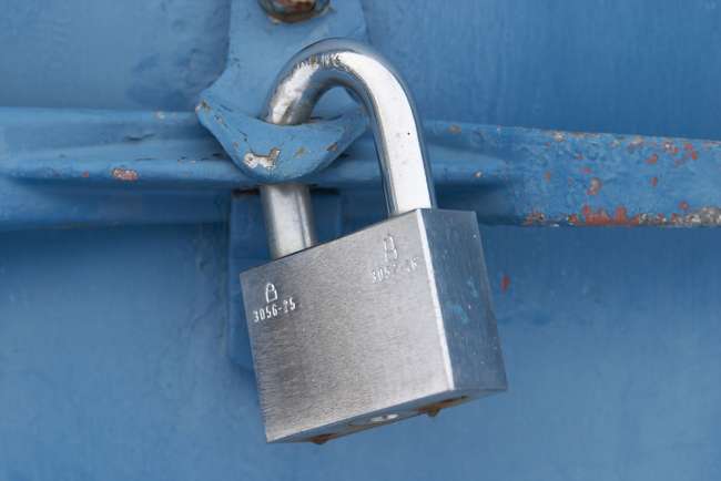 Lock on a cargo container