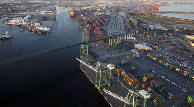 The Port of Los Angeles, as viewed from above.
