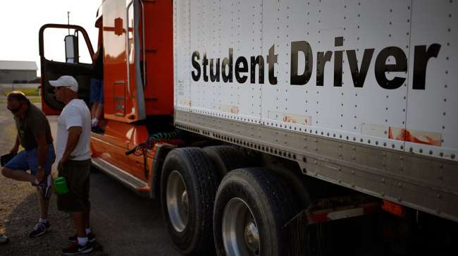 CDL students learning to drive