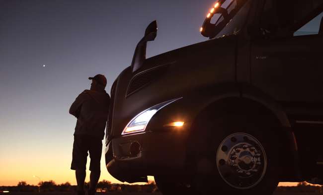 Volvo Trucks image showing LED headlights