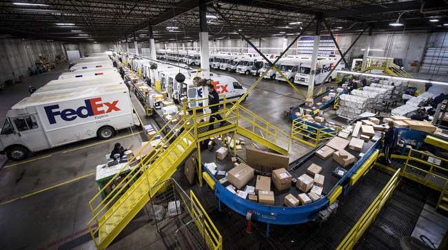 FedEx distribution center on Cyber Monday