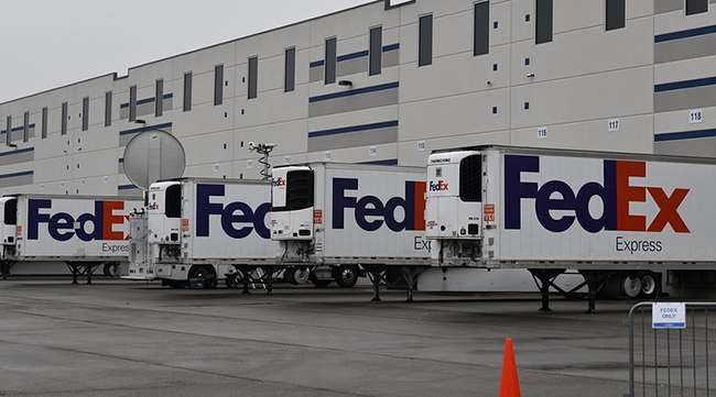 FedEx refrigerated trailers. FedEx Express will be helping to ship the Johnson & Johnson vaccine. (FedEx Corp.)