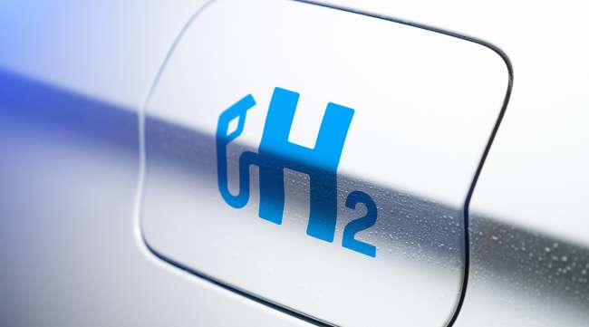 Hydrogen logo on fuel cap