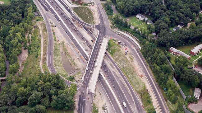 Aerial view of I-84