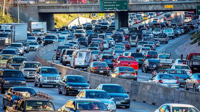 Los Angeles highway traffic