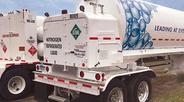 A Merchant Gas Group nitrogen hauler.