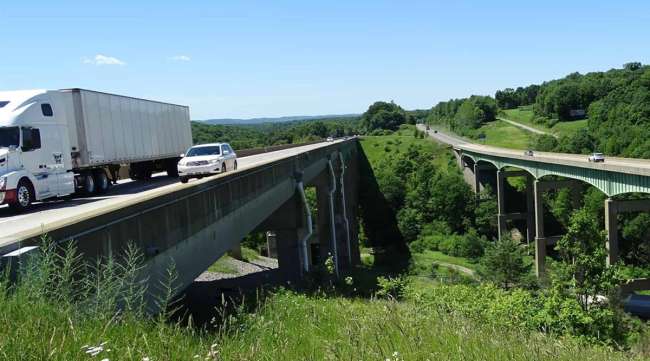 The I-80 Canoe Creek Bridge in Clarion County, Pennsylvania