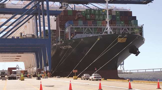 Triton, the largest cargo ship to visit the Port of Baltimore