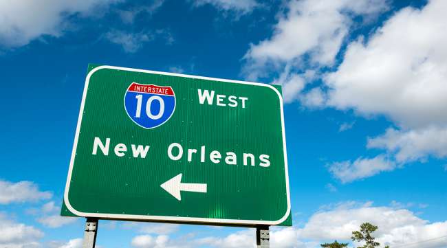 Interstate 10 sign in Louisiana