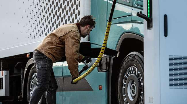 Volvo truck charging