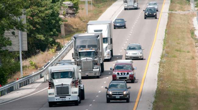 Trucks on a Missouri highway