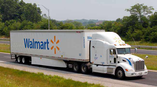 Walmart truck on highway