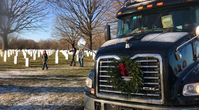 Share the Road truck at Arlington Cemetery