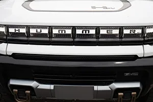The grille of a GMC Hummer EV