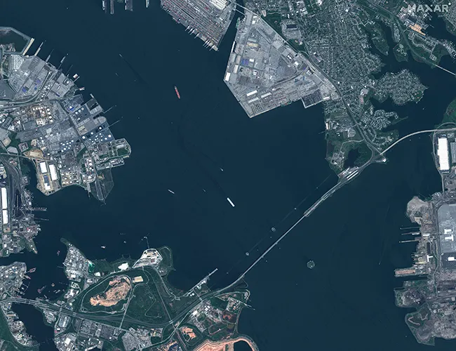 Satellite image of Port of Baltimore