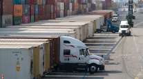 Trucks at Port of Long Beach