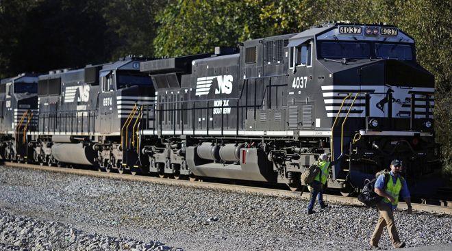 A Norfolk Southern Corp. freight locomotive