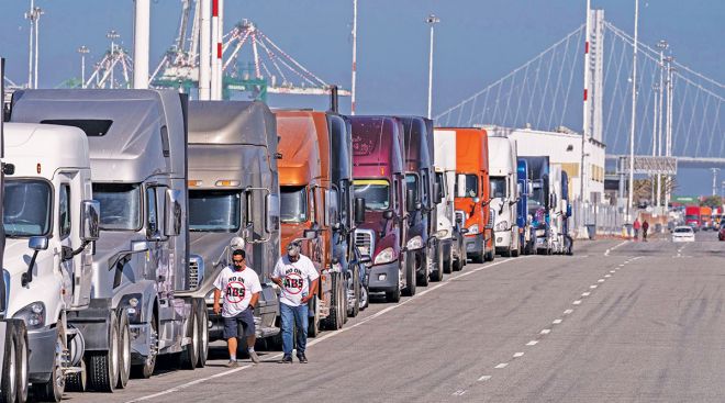 Trucker protest at the Port of Oakland