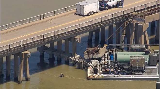 Bridge struck in Galveston, Texas