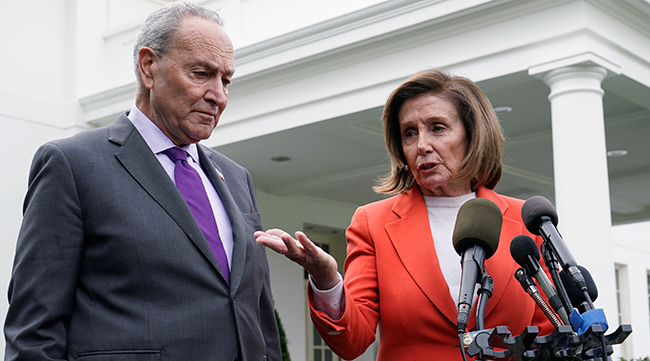 Senate Majority Leader Chuck Schumer (D-N.Y.) and House Speaker Nancy Pelosi (D-Calif.)