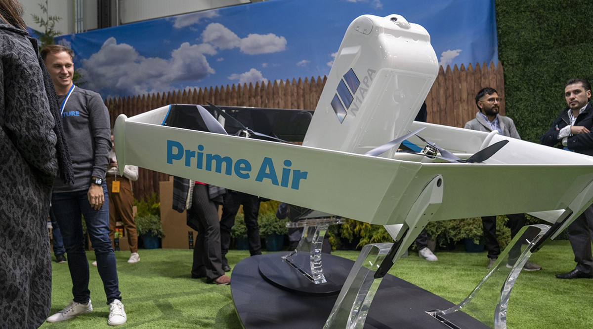 Amazon Unveils Smaller Delivery Drone That in Rain | Transport Topics
