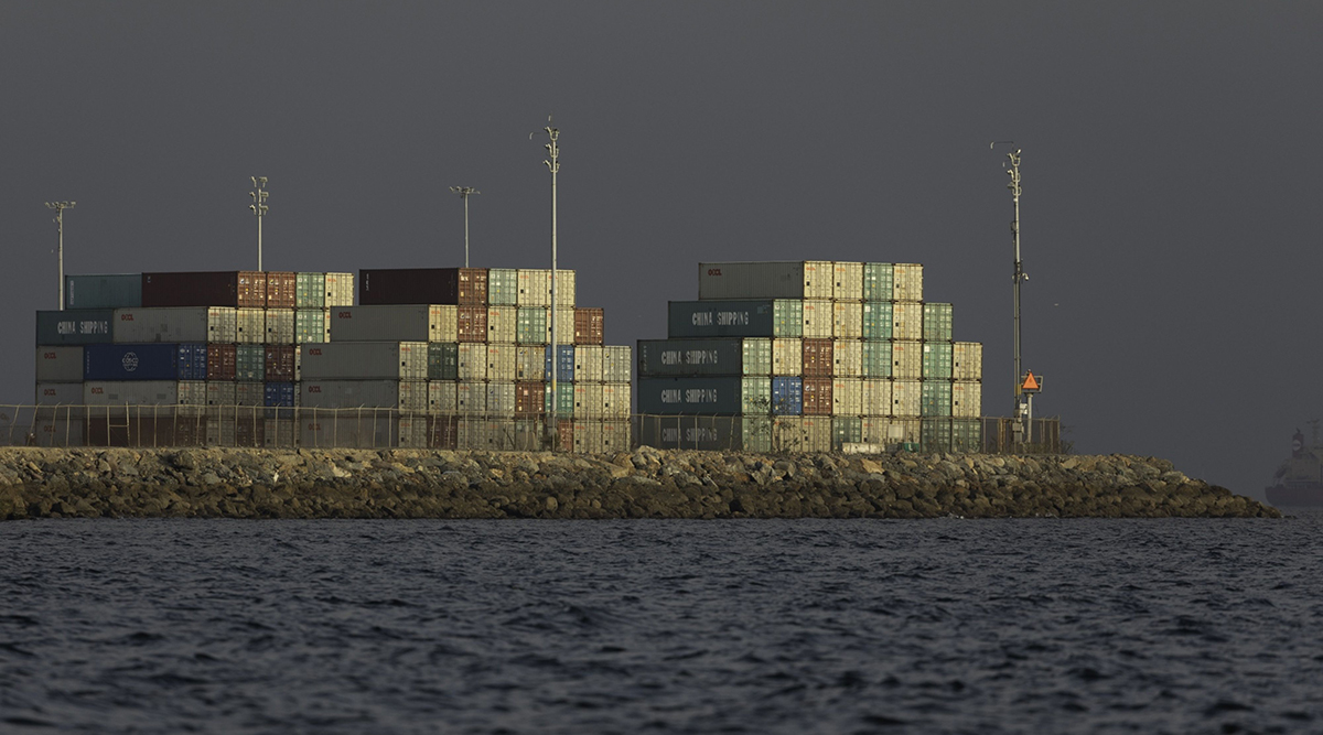Shipping containers at the Port of Long Beach