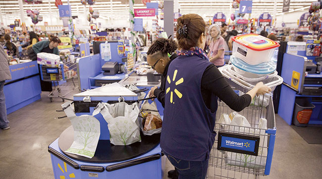 Shoppers at a Walmart in Burbank, Calif.