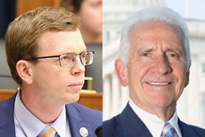 Reps. Dusty Johnson (R-S.D.), left, and Jim Costa (D-Calif.)