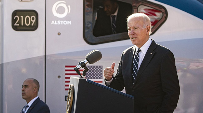 President Joe Biden speaks in Baltimore