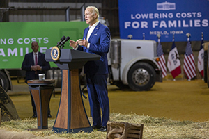 President Joe Biden speaks at the POET Bioprocessing facility