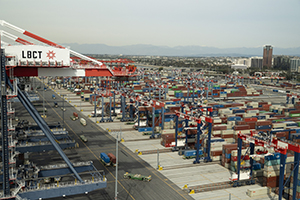 The LBCT container terminal at the Port of Long Beach