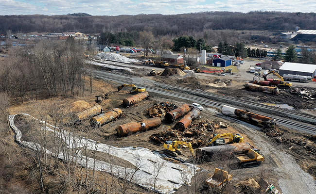 Cleanup of the Norfolk Southern wreckage in East Palestine, Ohio