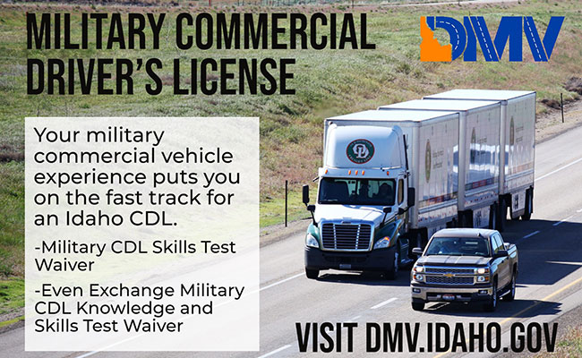 Social media post promoting Idaho CD waivers for military personnel/veterans