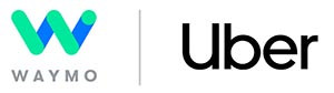 Waymo, Uber logos