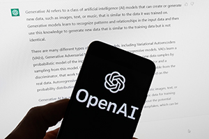 OpenAI logo on a mobile phone