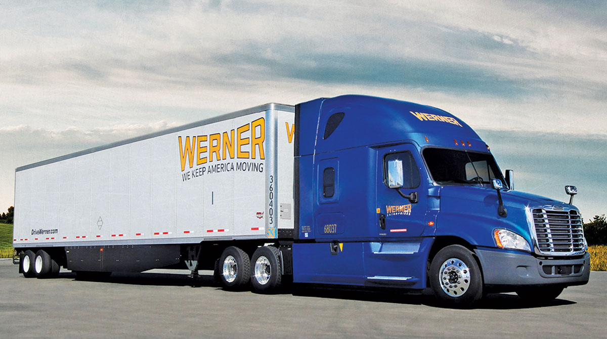 Werner Enterprises truck on the road