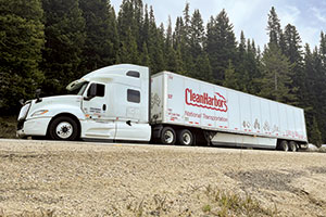 A Clean Harbors truck on the road