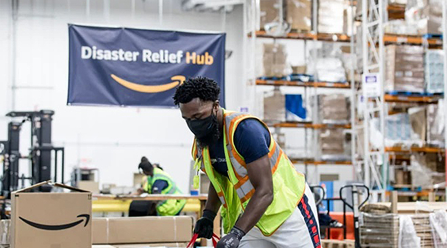 Amazon warehouse for disaster relief
