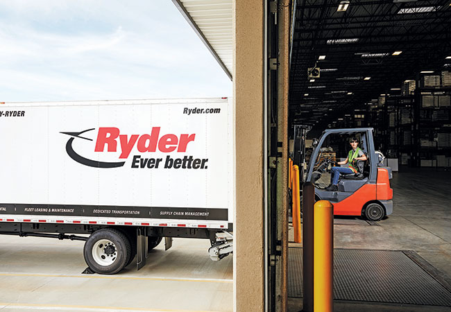 Ryder truck at warehouse