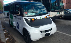 A Little Roady vehicle operates in Providence, R.I., in May 2019.