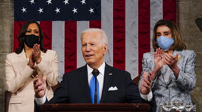 President Joe Biden addresses a joint session of Congress April 28