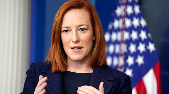 White House Press Secretary Jen Psaki speaks during a briefing at the White House on March 29.