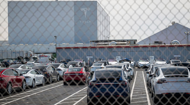 Tesla's assembly plant in Fremont, Calif.