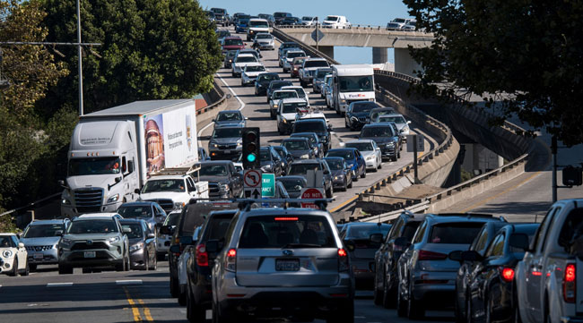 Traffic is seen in San Francisco on Sept. 24.