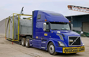 Barnhart Transportation truck with oversize load